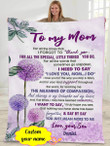 Personalized Mother's day gift - To my mom - Dandelion I love you for the way you stop and listen - Son gift to mom 131 - Blanket