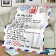 Letter To my Wife I Love You Forever and Always – From Your Husband Fleece Blanket