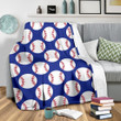 Baseball Blue Background Blanket
