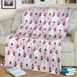 Bull Terrier Pink Print Pattern Blanket