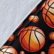 Basketball Black Background Pattern Blanket