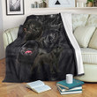 Black Bulldog Love Dog Fleece Blanket Fleece Blanket