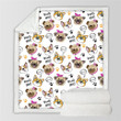 Dog Emoji Sherpa Fleece Blanket