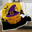 Halloween Pumpkin Themed Sherpa Fleece Blanket
