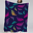 Colorful Feather Patterns Sherpa Fleece Blanket