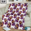 Chihuahua Purple Floral Blanket