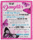 Viticstore™ Meaningful blanket From Mom to daughter fleece blanket gift for daughter blanket gift ideas custom blanket