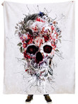 Floral Skull Plush Blanket
