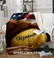 Custom Blanket Softball ball with flag