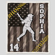 Custom Blankets Softball Player Flag #031019H