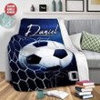 Soccer Customized Name and Number Fleece Blanket #0309l