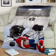 Hockey Stuff Customized Name and Number Fleece Blanket #298l