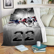Personalized Ice Hockey Team Fleece Blanket Custom Name and Number #L