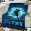 Hockey Techlight Customized Name and Number Fleece Blanket #809DH