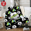 Soccer Ball Pattern Customized Name and Number Fleece Blanket #169h