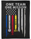One Mission Tow Truck Operator Retro American Flag Fleece Blanket