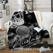 Basketball Hoop Black & White Custom Blankets With Name #0503h