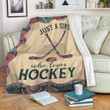 Just a girl who loves Hockey Fleece Blanket #512L