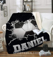 Soccer break the wall Custom Blanket Soccer blanket with name #163l
