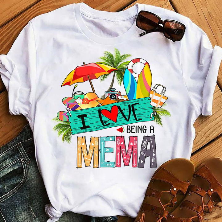 Summer Beach Love Being A Grandma Mema Mother's Day Gift, Gift For Mom Graphic Unisex T Shirt, Sweatshirt, Hoodie Size S - 5XL