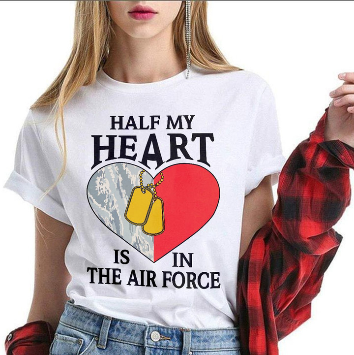 Half My Heart Is In Air Force Graphic Unisex T Shirt, Sweatshirt, Hoodie Size S - 5XL