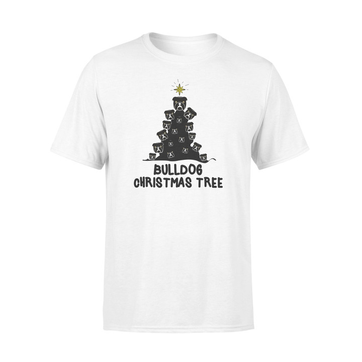 Bulldog Christmas Tree Graphic Unisex T Shirt, Sweatshirt, Hoodie Size S - 5XL