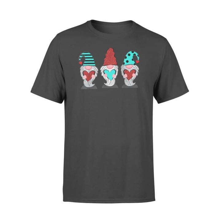 Three Gnomes Holding Hearts Valentines Cute Graphic Unisex T Shirt, Sweatshirt, Hoodie Size S - 5XL