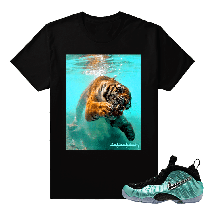 Nike Foamposites Island Green " Tigers Wave Matching Shirt " Black