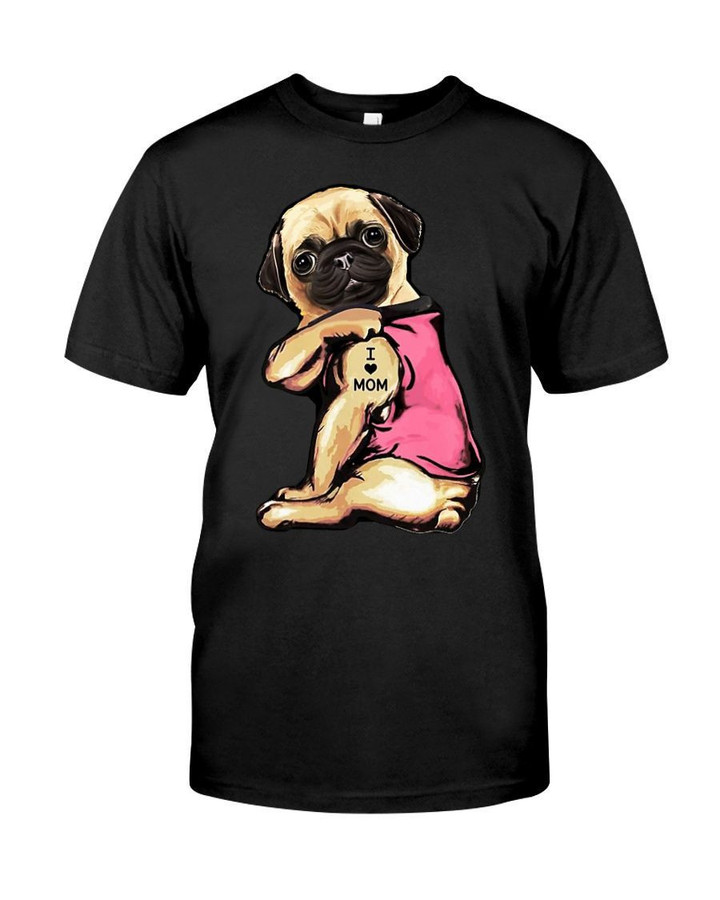 I Love Mom -Pug Unisex T-shirt
