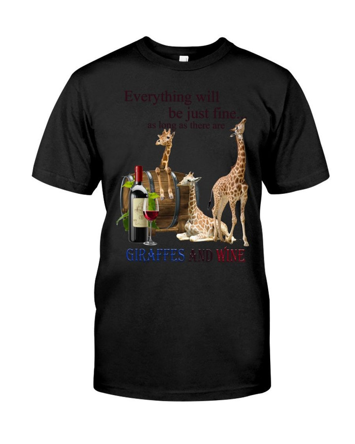 Giraffe Just Fine With Wine    Unisex T-Shirt