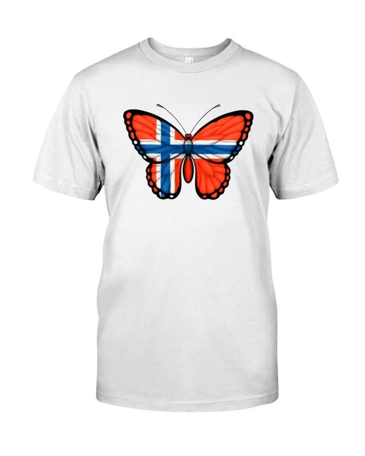 Cute Norwegian Flag Butterfly Unisex T-Shirt