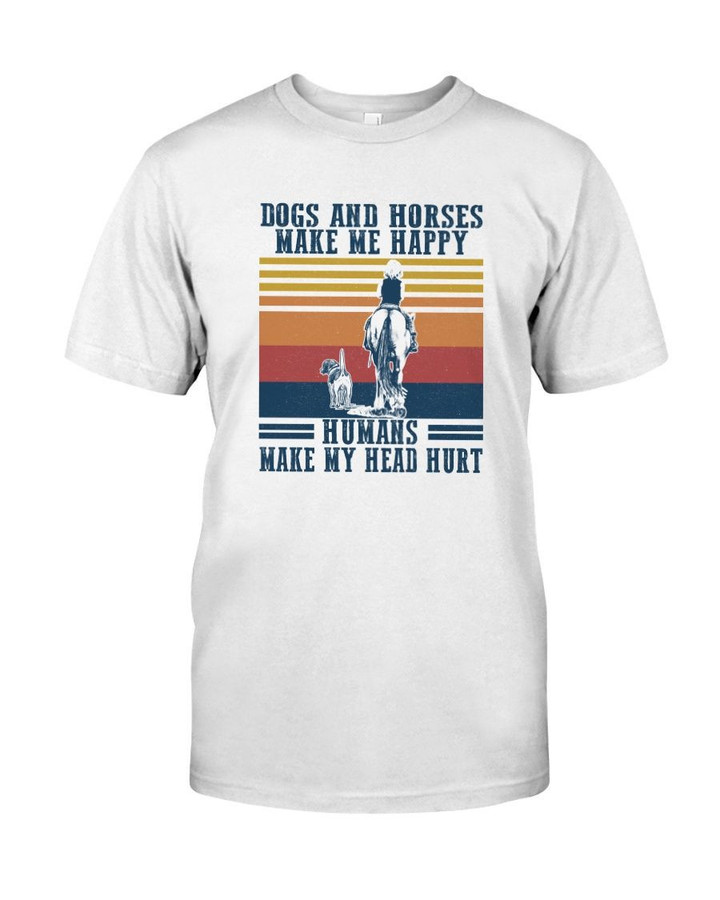 DOGS AND HORSES MAKE ME HAPPY 2D T-shirt
