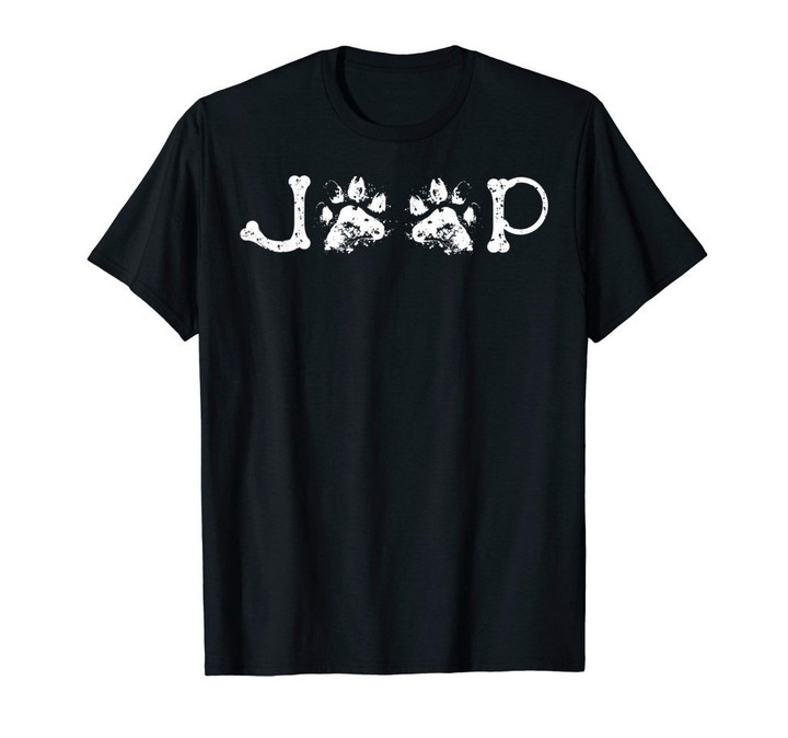 Distressed jeep dog paw prints shirt- mom&dad dog lover gift t-shirt