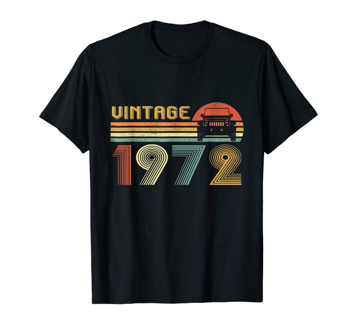 Vintage retro jeeps 1972 gift for men/women offroad driving t-shirt