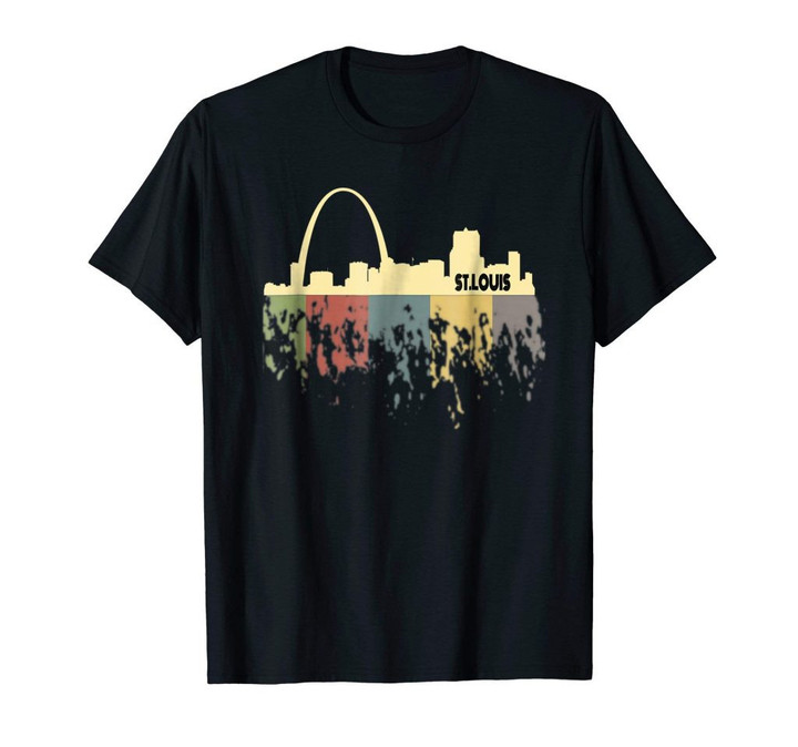 Retro st louis shirt vintage 70s 80s city silhouette t shirt