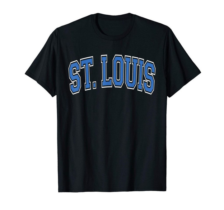 St. louis t shirt – varsity style blue text