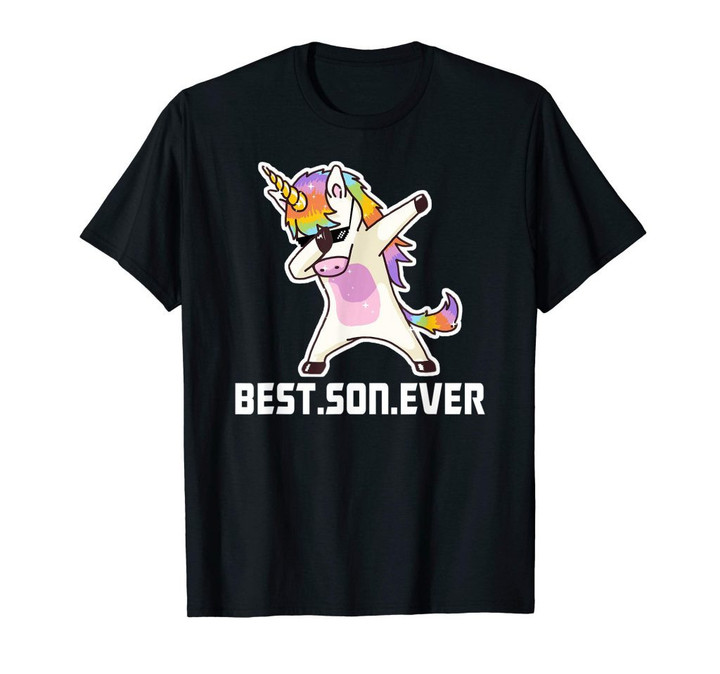 Funny best son ever dabbing unicorn gift t-shirt