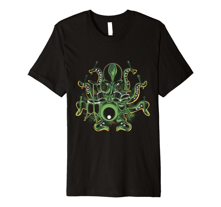 Octopus drummer – funny ocean creature drums t-shirt