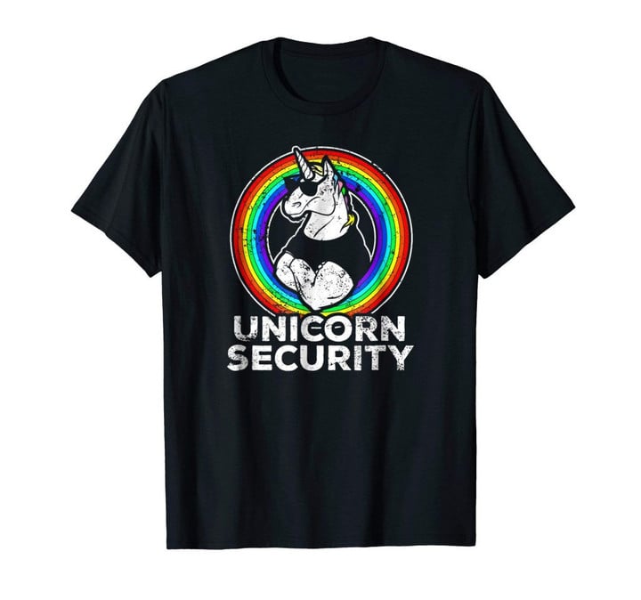 Unicorn security t-shirt funny shirt rainbow unicorn tee