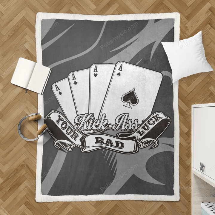 Four Aces Playing Cards  - Retro Sherpa Fleece Blanket