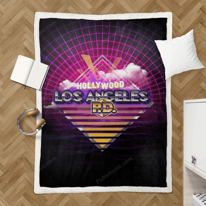 Los Angeles PD - Retro Synthwave Sherpa Fleece Blanket