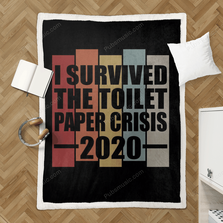 Survived Toilet Paper  - Retro Sports And Hobbies Sherpa Fleece Blanket