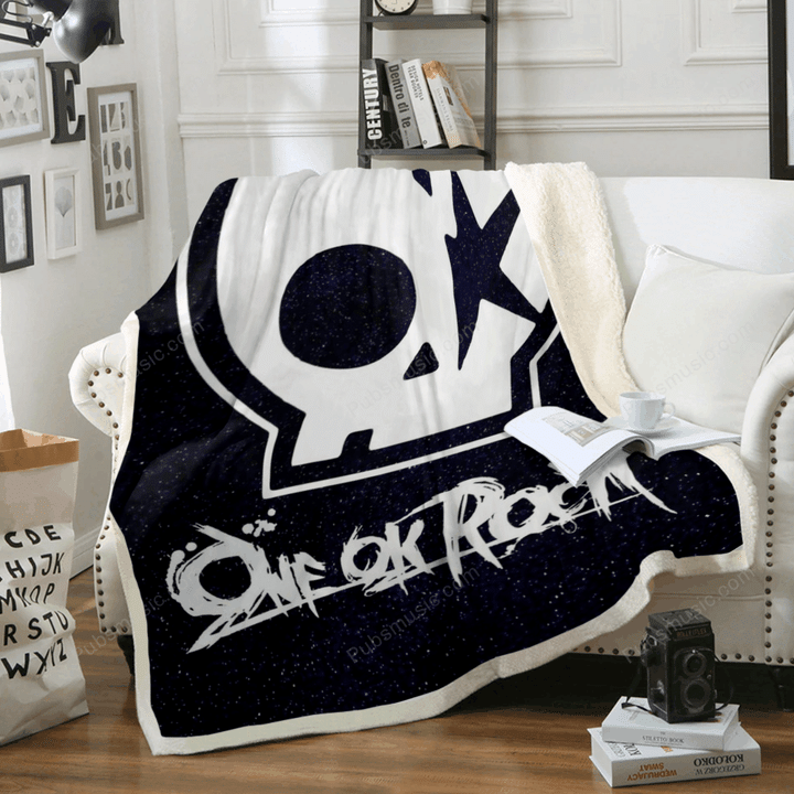 One Ok Rock Skull - Music Art For Fans Sherpa Fleece Blanket