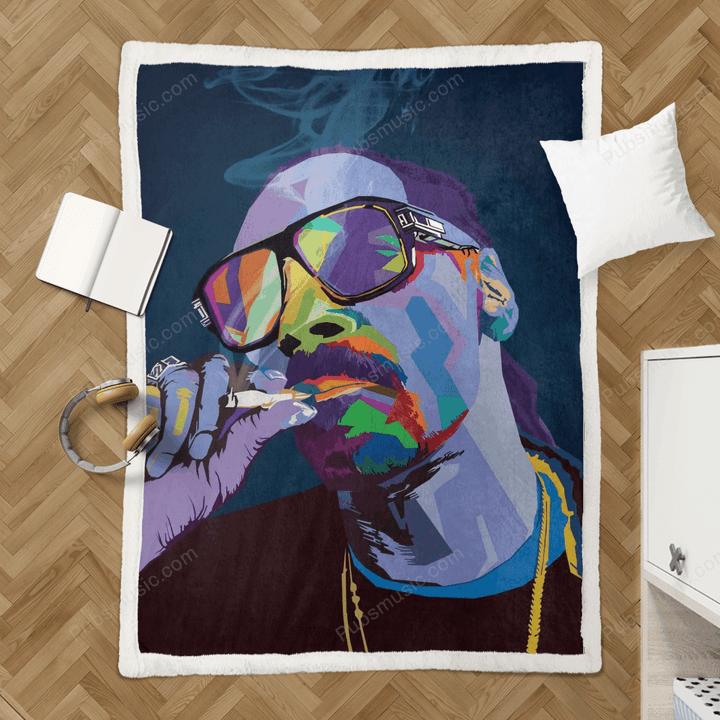 Snoop Dog WPAP Pop Art - Hiphop Rapper Sherpa Fleece Blanket