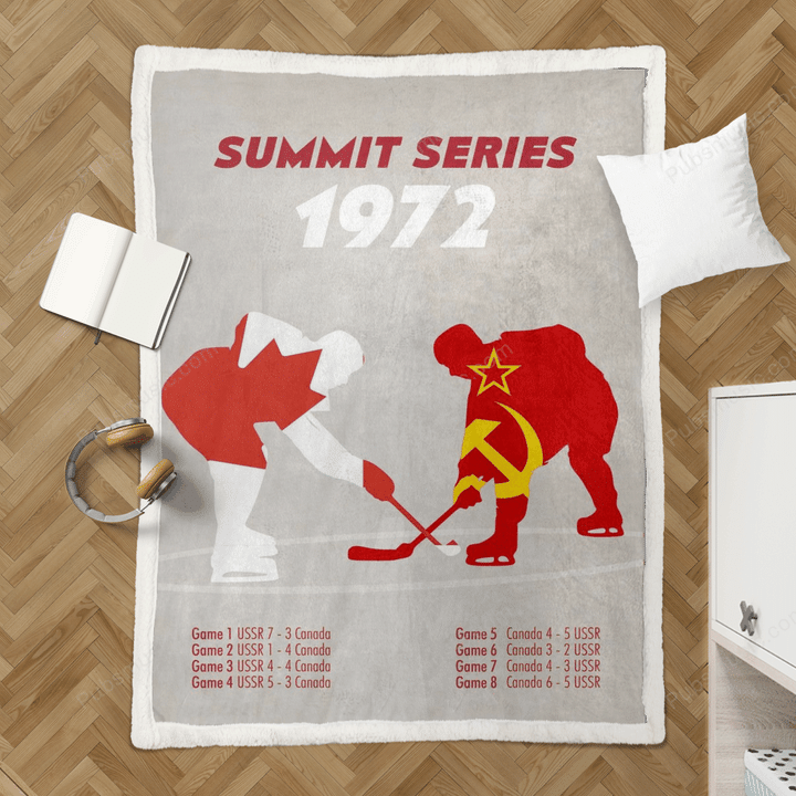 SUMMIT SERIES 1972 Retro - Ice Hockey Sherpa Fleece Blanket