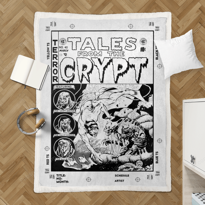 Tales From The Crypt Retro - Vintage Comic Books Sherpa Fleece Blanket