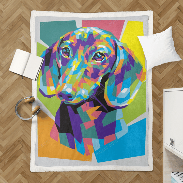 Dachshund - Pop Art Doggie Sherpa Fleece Blanket