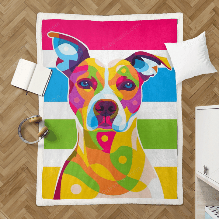 Seriously Face Dog Pop Art - Animal And Pet Sherpa Fleece Blanket