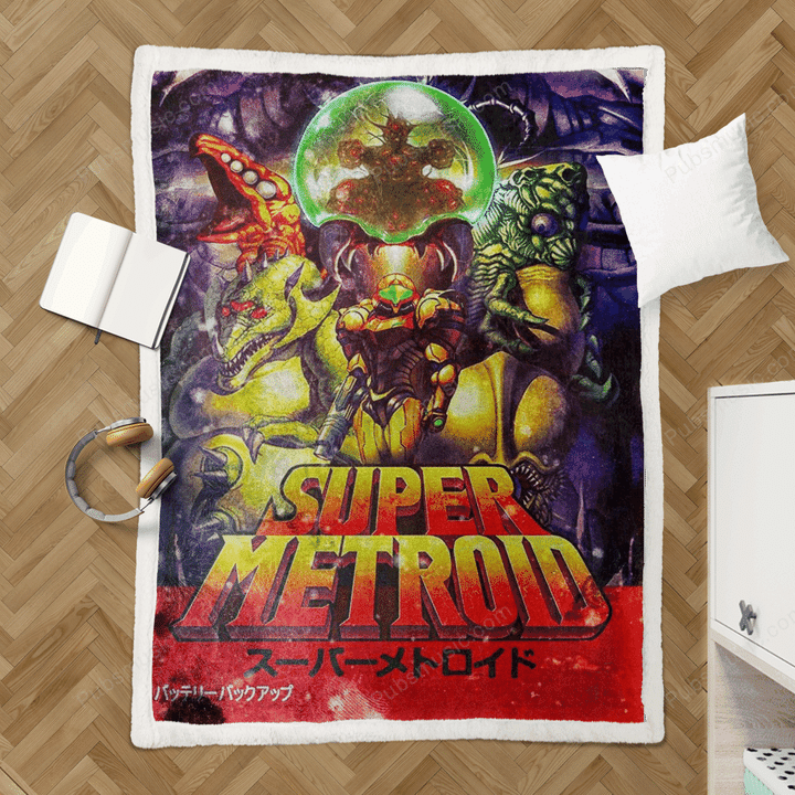 Super Metroid Retro gaming - Retro Gaming Sherpa Fleece Blanket
