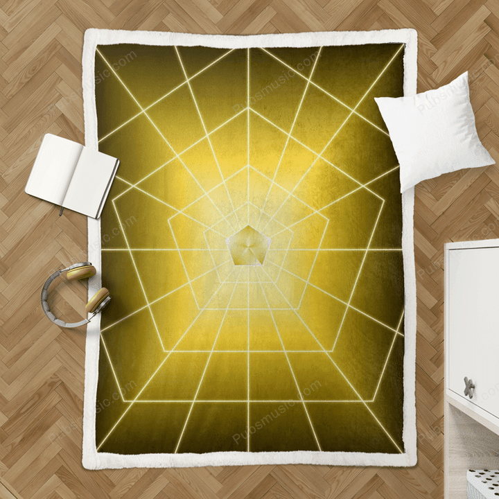 Yellow Pentagon Dark - Retro Yet Futuristic Sherpa Fleece Blanket